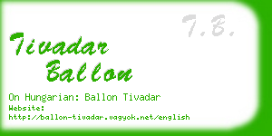 tivadar ballon business card